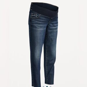Old Navy Maternity Front Low Panel OG Straight Denim Blue Jeans. 14 Long. NEW.